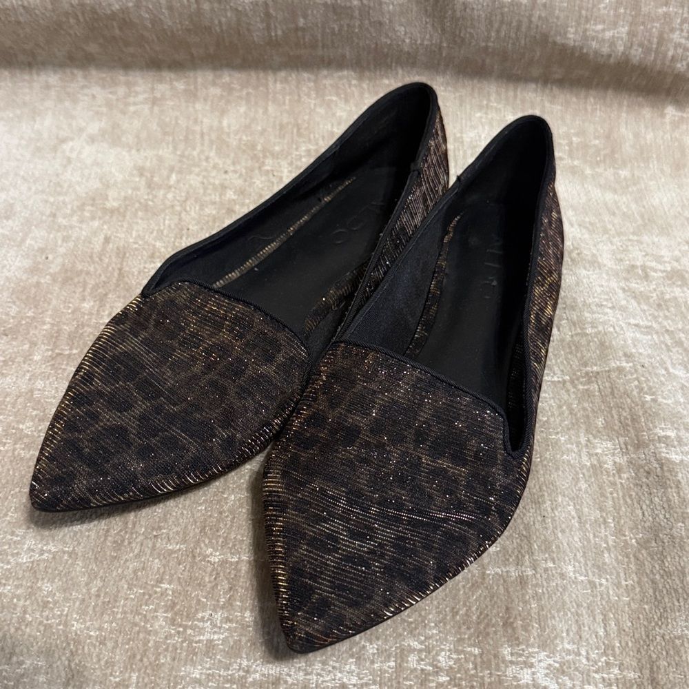 Aldo Glitter Animal Print Ballet Flats